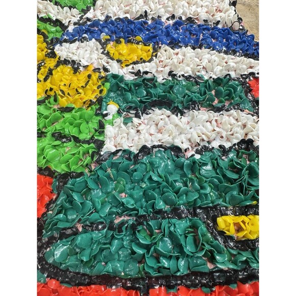 Vintage Melted Plastic Popcorn 3 Christmas Bells Rare HTF Holiday Bow - Picture 2 of 5